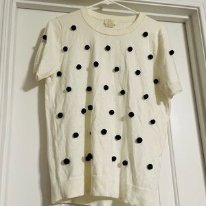 Kate Spade Cream Knit Pom Pom Sweater